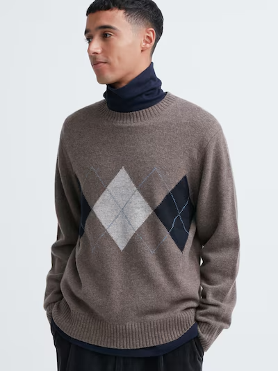 Brown Argyle Sweater